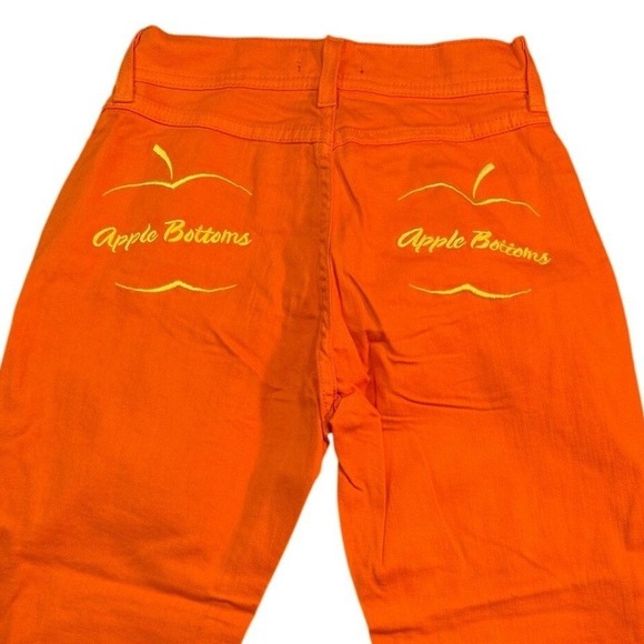 Apple Bottoms Pants - VTG Y2K Apple Bottoms Orange Capri Jeans Women's Size 2 Embroidered Logo NWOT